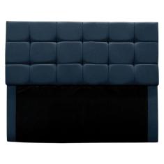 Imagem de Cabeceira Cama Box Estofada King 195 Cm Bianca Suede Cor:azul Marinho
