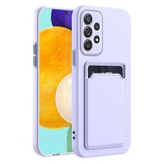 Imagem de Capa para celular Samsung A52, capa para Samsung A52 com compartimento minimalista para cartão de crédito TPU macio TPU silicone resistente a arranhões fina slot para cartão capa protetora para