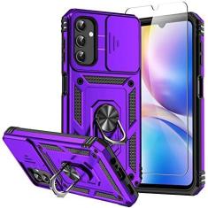 Imagem de Capa para celular Galaxy A14 5G, capa para Galaxy A14 5G, com protetores de tela e capa de câmera, [grau militar] capa testada contra quedas de 5 metros com suporte magnético capa protetora para