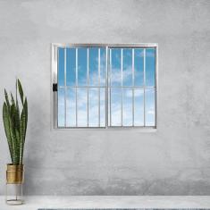 Imagem de Janela Alumínio de Correr 120x120cm 2 Folhas Com Grade Plus Lux Esquadrias Marroml