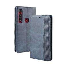 Imagem de Capa para Moto One Vision Plus, carteira de couro com suporte flip para Moto One Vision Plus, capa magnética retrô para celular, capa carteira com compartimentos para cartões