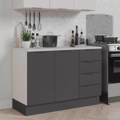 Imagem de Balcão Pia 120cm com Tampo com Rodapé Puxador 150cm Ipanema Cabecasa Madeiramadeira