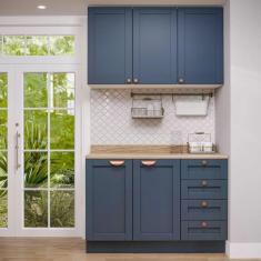 Imagem de Cozinha Modulada 2 Peças com Balcão e Armário Aéreo Arizona CabeCasa MadeiraMadeira Azul