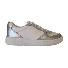 Imagem de Tênis Feminino Casual em Couro Prata Marina Mello-Feminino