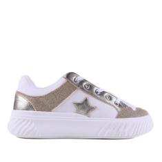 Imagem de Tênis Infantil Menina World Colors Casual 329.021 Branco Ouro-Feminino