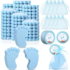 Imagem de Dimsile 50 conjuntos de lembrancinhas de chá de bebê, sabonetes perfumados feitos à mão, lembrancinhas de festa para convidados, lembrancinhas de chá de bebê, sabonetes com sacos de organza, etiquetas