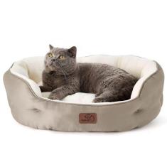 Imagem de Cama para animais de estimação, redonda, lavável para cães e gatos peq