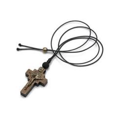 Imagem de Crucifixo Colar de Pescoço Masculino Medalha São Bento Com Cordão