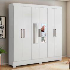 Imagem de Guarda Roupa 6p Com Espelho Bona Branco