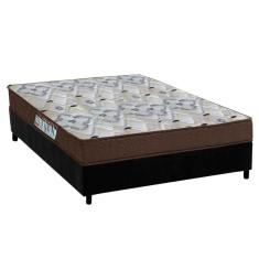 Imagem de Cama Box Viúva: Colchão Espuma Ortobom D45/Ep Anatômico Fort Tech Iso 150 + Base Black(128X188)