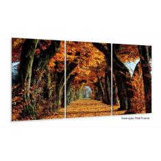 Imagem de Quadro Decorativo Árvores de Outono 3 Peças 120x60 em tecid