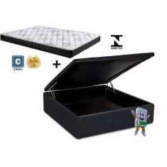 Imagem de Cama Baú Casal Preto + Colchão Espuma D20 138x188x8