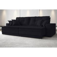 Imagem de Sofá Palermo 2,40m Retrátil e Reclinável Velosuede Preto - netsofas