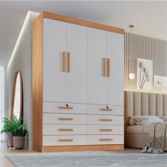 Imagem de Guarda Roupa Solteiro Mdf 4 Portas 8 Gavetas Marselha Plus - D Doro