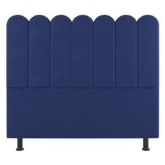 Imagem de Cabeceira Cama Box Solteiro Lana 100cm Suede Azul - Abmaza