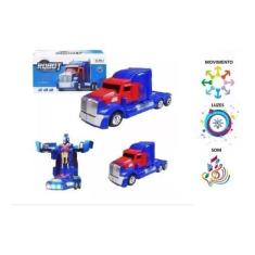 Imagem de Caminhão Transformers Optimus Prime Pilha Vira Robô Som Luz - Dm Toys