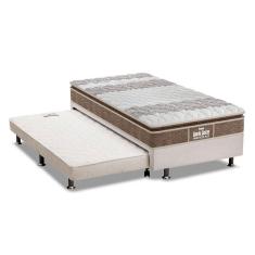 Imagem de Cama Box C/Auxiliar Solteiro: Colchão Probel D33/Ep Plus Brown + Base Branco(88X188)