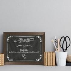 Imagem de Quadro Decorativo com Moldura Marrom Senha WiFi 33x43cm