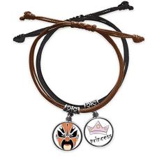 Imagem de DIYthinker Pulseira de couro de princesa com corrente de mão e ópera de Pequim