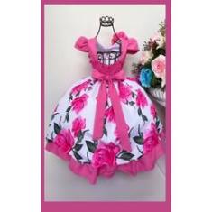 Imagem de Vestido Infantil Luxo tema Jardins / Flores Pink