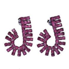 Imagem de Brinco Medio Com Cristais Rosa Pink Folheado A Grafite