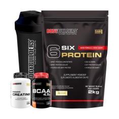 Imagem de Kit Six Protein 2Kg + Bcaa 4,5 100G + Power Creatina 100G + Coquetelei