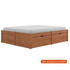 Imagem de Cama Casal Beauty Madeira Maciça Amêndoa