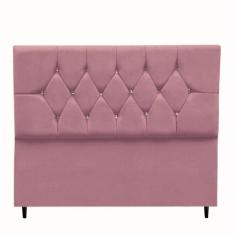 Imagem de Cabeceira Cama Box Solteiro 90 cm Aurora Suede Rosê