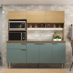 Imagem de Cozinha Compacta 185 Cm Largura Zafira Nogal/grey