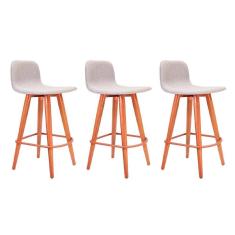 Imagem de Kit 3 Banquetas Baixa Linea Aço Cobre Assento Cinza