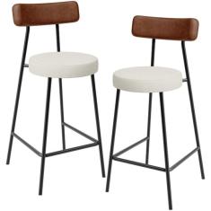 Imagem de Kit 02 Banquetas Baixa Cozinha Sala Jantar Mil o L02 Cour ssi