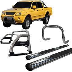 Imagem de Kit Quebra Mato+Estribo Oval +Santo Ant H2 L200 2004 Cromado