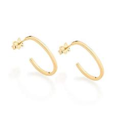 Imagem de Brinco Rommanel Meia Argola Lisa Oval. Med 2,2cm. 523960