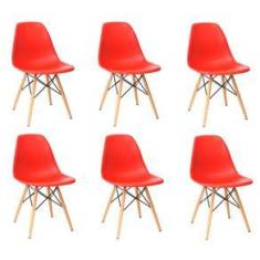 Imagem de Conjunto com 6 Cadeiras Eames Eiffel  Base Madeira
