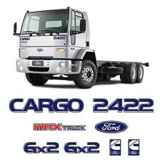 Imagem de Kit Adesivos Cargo 2422 Max Truck 6x2 Emblema Caminhão Ford