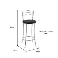 Imagem de Kit 2 Banquetas Cromadas BC26-B - A101 -  - Tre Paroni