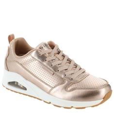 Imagem de Skechers Uno Metallixs feminino, Ouro rosa, 35