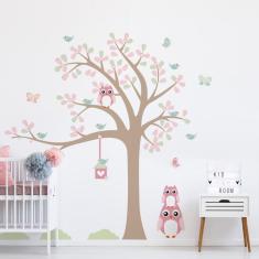 Imagem de Adesivo De Parede Infantil Árvore Coruja Baby