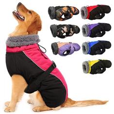 Imagem de IECOii Casaco de inverno extra quente para cães, refletivo, ajustável, casaco de inverno para cães com fivela de lã e gola rolê para clima frio, casaco de inverno macio para cães pequenos, médios e extra grandes