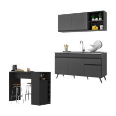 Imagem de Armário de Cozinha Compacta com Bancada Americana Veneza Multimóveis MP2200