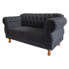 Imagem de Namoradeira Chesterfield Elisabeth - Suede Preto/Recepção, moveis, sala, decoração