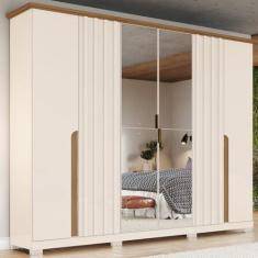 Imagem de Guarda Roupa Casal 06 Portas 06 Gavetas com Espelho Napoli Henn