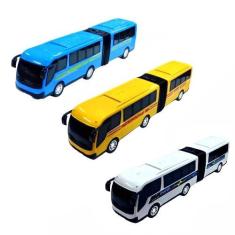 Imagem de Kit 3 Ônibus Sanfonado Grande Brinquedo Miniatura Articulado - Diverpl