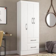 Imagem de Guarda Roupas Solteiro 3 Portas 2 Gavetas Nobre Branco