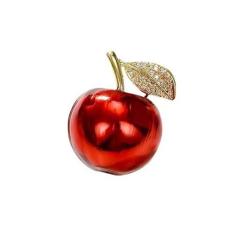 Imagem de Broche pequeno de maçã vermelha com strass de cristal de lapela para mulheres, meninas, homens, acessórios de vestido fofo, broches, enfeite de festival de Natal, véspera de Natal, escola, professor,