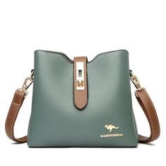 Imagem de Bolsa balde de couro de qualidade para mulheres bolsas de balde modernas bolsas Hobo para mulheres bolsas balde de couro, Verde, Small