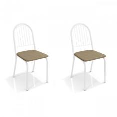 Imagem de Conjunto 2 Cadeiras Metal Noruega Kappesberg Cromado/Capuccino