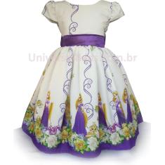 Imagem de Vestido De Festa Infantil Rapunzel Luxo