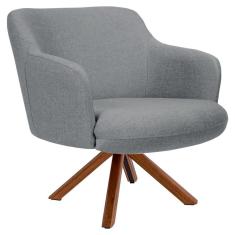 Imagem de Poltrona Giratória Base Giromad Madeira Jade Linho 