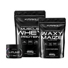 Imagem de Kit Whey Muscle Protein 900G + Pré-Treino 4-Pump 100G + Wazy Maize 800